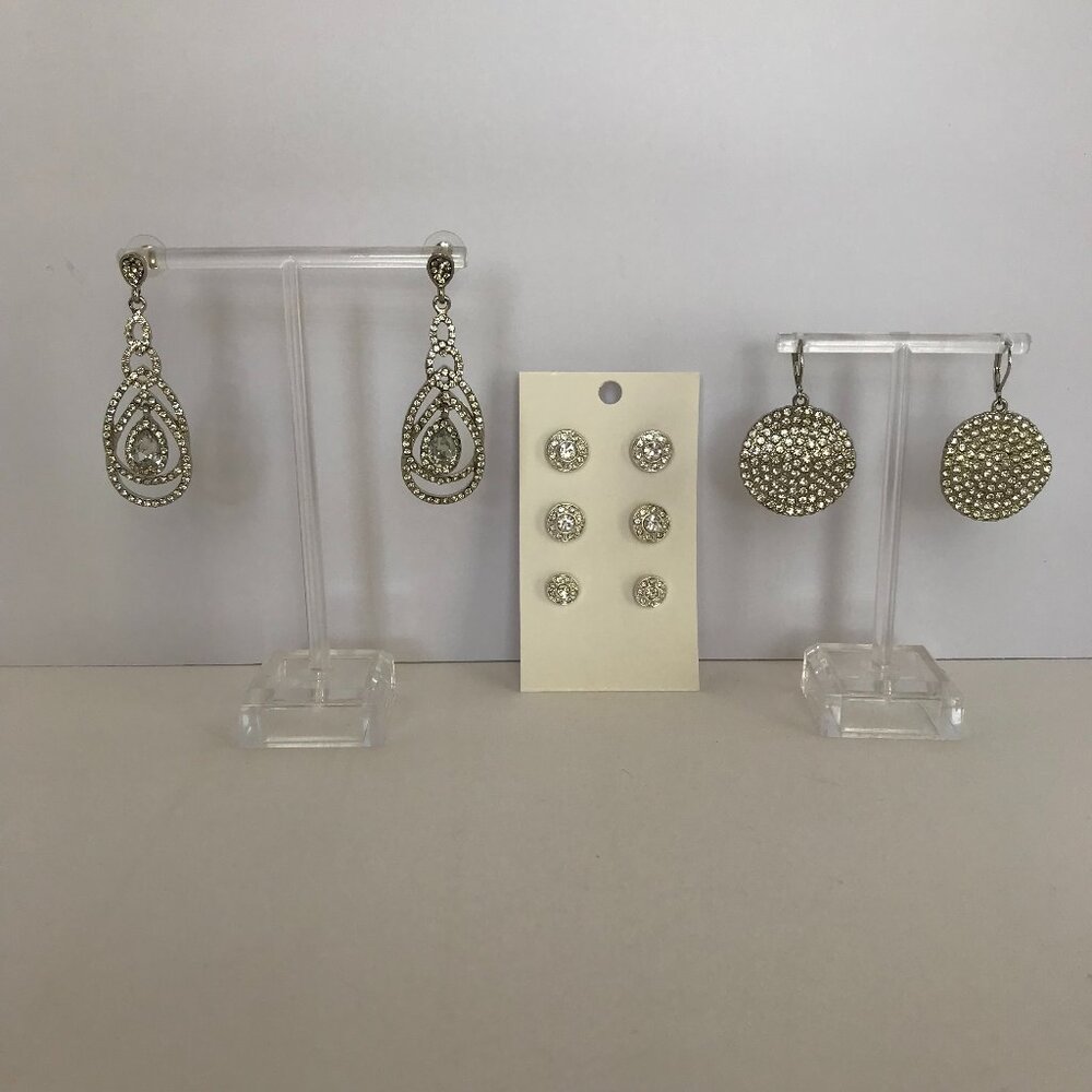 Rhinestone Pierced Earring 5 Pair Lot